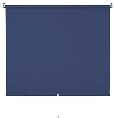 deko-raumshop Verdunkelungsrollo Springrollo Mittelzugrollo Rollo Breite 60 bis 200 cm Stoff lichtundurchlässig verdunkelnd abdunkelnd Fenster Sonnenschutz Hitzeschutz (60 x 180 cm, Dunkelblau)