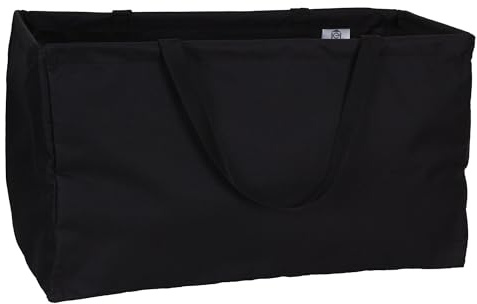 Household Essentials 2212-1 Krush Canvas Utility Tote | Reusable Grocery Shopping Bag | Laundry Carry Bag | Black