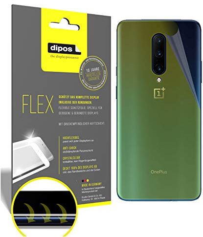 dipos FLEX 3x Protector de Pantalla claro para OnePlus 7 Pro Rückseite | Transparente, cobertura 100%, Full Cover, autorreparable, sin burbujas, compatible con huellas dactilares, autoadhesivo