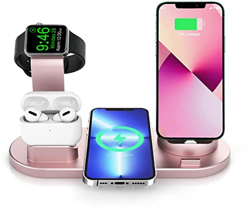 Charging Station, 3 in 1 Wireless Charging Station for Multiple Devices, Phone and Watch Charger Stand Multi Charger Station for Iphone, iWatch, Airpod, for Samsung Phone