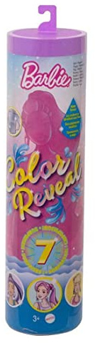 ​Barbie Color Reveal Serie Metallic Bambola con 7 Sorprese, Assortimento Casuale, per Bambini da 3+Anni, GTR93