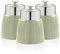 Swan Retro SWKA1024GN Set 3 Botes Cocina Metálicos de Almacenamiento 1 Litro Herméticos, Acero Lacado, Lata de Especias, Té,Café, Pasta, Cereales, Arros, Juego Tarros Diseño Vintage, Verde