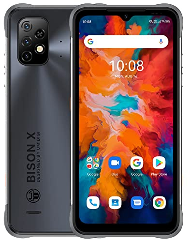 UMIDIGI Telephone Portable Incassable, Bison X10, 6150mAh,4GB+64GB(up to 256GB),Android 11, Écran 6.53 HD+, Double SIM, Caméra 20MP+5MP, IP68/IP69K Smartphone Incassable,AI Face ID/GPS