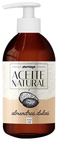 PLANTAWA Huile d'amande douce, végétalien, doseur 500 ml, multi-usages, hydrate, cuir, ongles, cheveux, apport de vitamine E, durable, Marron, 500 ml