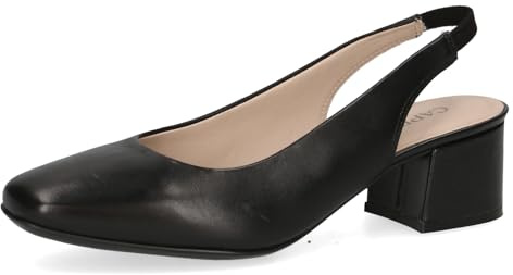 CAPRICE Damen Slingpumps aus Leder mit Lack, Schwarz (Black Nappa), 39 EU