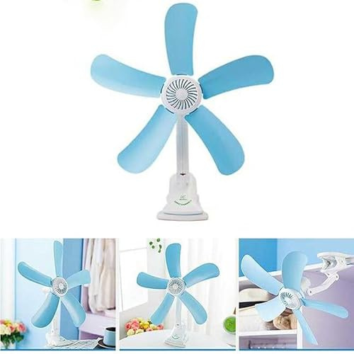 Generico Ventilatore a Pinza 5 Pale Snodabile 39cm 8W Silenzioso Scrivania Tavolo Ufficio Casa Risparmio Energetico Flusso Aria Delicato Notti Estive 220V