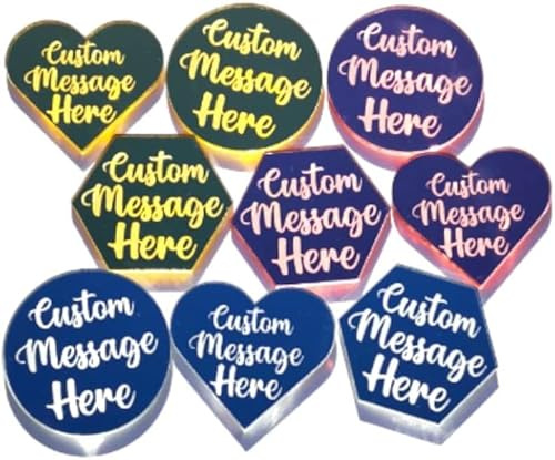 6 Pack PersonaliSed Charm Acrylic Cake Discs, Mini Cupcake Toppers Custom Cupcake Toppers 2 Inches Mini Mirror Disc (MIRROR GOLD)