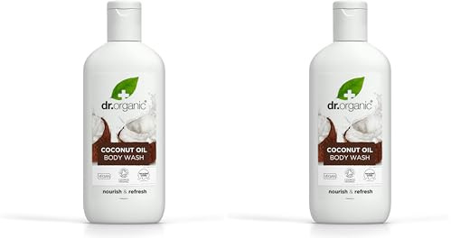 Dr Organic, Virgin Coconut Oil Body Wash, Natural, Vegan, Cruelty Free, Paraben & SLS Free, Hydrating, 250ml (Pack of 2)