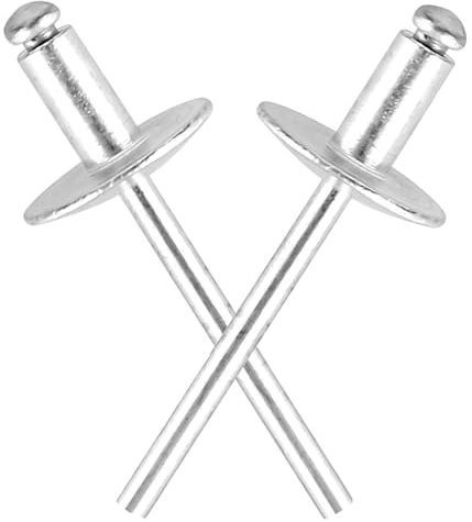 DMJJSD 50 Stk Blindniet mit großem Flansch, Poppnieten Stahldorn/Aluminiumkörper, Blindnieten Set Aluminium Blindnieten Großem Flansch Nieten mit Aufbewahrungsbox, DIN 7337C (4,8x10 (16)