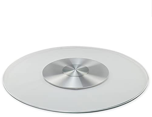 SnamicE Drehteller für Esstisch aus gehärtetem Glas, runder Drehteller, Drehtablett aus gehärtetem Glas, Drehtablett für Esstisch aus Glas (Größe: 70 cm) (70 cm)