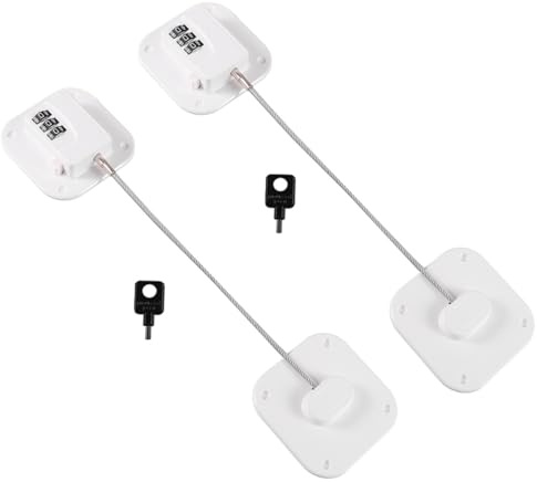 ANDRESLAD 2pcs Refrigerator Safety Lock Fridge Lock Password Combination Cabinet Drawer