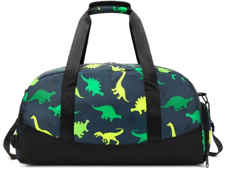 Lmwzh Sac de Sport Enfant Sac de Voyage Adolescent avec Compartiment à Chaussures (Dinosaure)