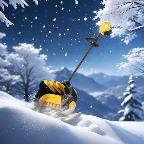 WEIMILOR Souffleuse à Neige sans Fil, souffleuse à Neige avec Batterie, souffleuse à Neige sans Fil, artefact de déneigement extérieur, Petit Chasse-Neige pour Routes Scolaires,2xbattery