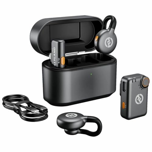 Hollyland Lark M2S - Micrófono inalámbrico con cámara RX+USB-C RX+ USB-C a cable Lightning, color gris espacial
