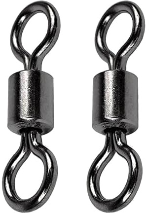 AMSYPORTS High Strength Fishing Swivel Connector Saltwater Freshwater Barrel Swivels Rolling Heavy Duty Swivels Fishing Copper Black Nickel, 100pcs, 32lbs