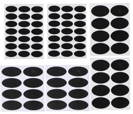 Garneck 148 Stk Schwarze Ovale Tafelfolie Selbstklebende Aufkleber Zum Beschriften - Ideal Für Gewürzgläser - Vorratsbehälter Marmeladengläser Und Deko Etiketten in Der Küche