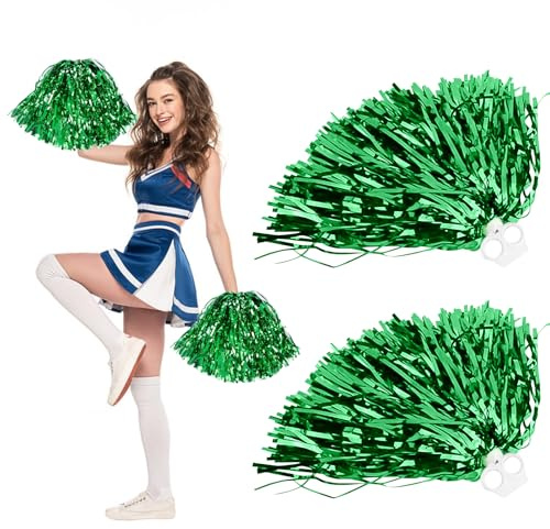 Cheerleader Pompons, 2 Stück Pompoms Cheerleading mit Handle, Sportteams Pompons, Tanzpuschel, Cheers Ball, für Sportveranstaltungen Tanz Party Ballspiele Karnevalspartys Verwendet (C)