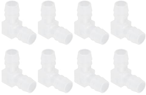 QUARKZMAN Raccord en Plastique à ergots 1/2, 8 pièces coude à 90 degrés égal en Forme de L raccord 2 Voies pour Tuyau d'air Liquide gaz Domestique