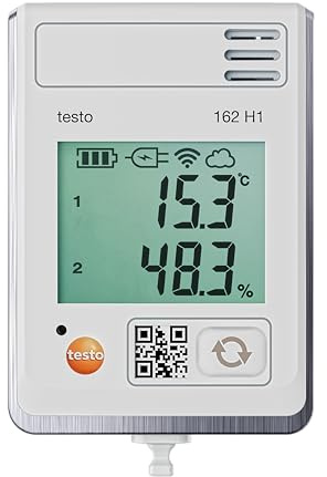 Testo 0572 1624 162 H1 Enregistreur de données multiple, mesure de la température, de l'humidité de -30 à 50 °C, 0 à 100 % RF, avec mur