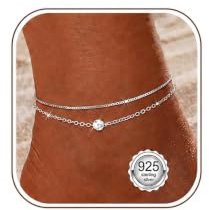 MILACOLATO 925 Sterling Silver Ankle Bracelets for Women Silver Anklets