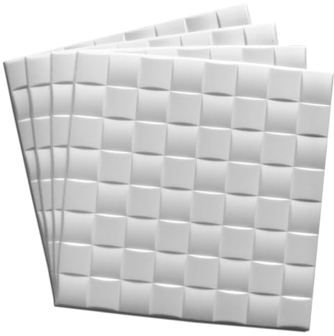 DECCART 3D Wandpaneele Weiß 50x50 cm 20 Stück | 5 m², Paneele Wand Wall Panels Deko Wandverkleidung Innen Panel Deckenverkleidung Decke Deckenpaneele Platten EPS