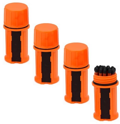 Seymal Kit De Survie D'allumettes étanches, 20 Pièces/Baril, Kit D'allumettes Anti-Tempête avec étui, Allumettes Portables for Allume-Feu D'extérieur en Cas d'urgence, for Camping, Randonnée, Pêche