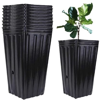 Maceteros Altos 10 macetas altas for árboles, macetas de plástico for viveros profundos, macetas altas for plantas de flores de plántulas for plantas de jardín de interior y exterior para Guardería