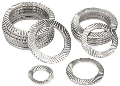 10/50pz M2.5 M3 M4 M5 M6 M8 M10 M12 M14 M16 DIN9250 304 Acciaio inossidabile Guarnizione elastica zigrinata Rondella di sicurezza dentellata(50pcs M5)
