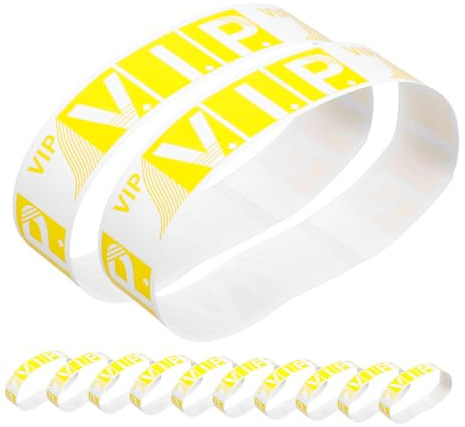 KAILIKETIY 100 Stück Vip Armbänder aus Wasserdichtem Papier für Veranstaltungen Konzerte Festivals und Partys Sichere und Langlebige Eintrittsbänder für Erwachsene