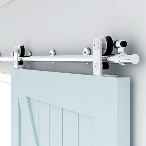 TSMST 122CM/4FT Sliding Barn Door Hardware Kit Track Roller Closet Accessory for Single Door Stainless Steel Kit