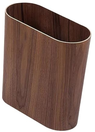 Gcljlmy Mülleimer aus Holz, Robustes Ornament, Oben offen, platzsparend, 6 l, für Küche, Wohnzimmer, Toilette, Hauswäsche (Dunkelbraun)