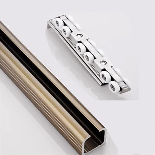 Sliding Door kit Track Rail Hanging Door Track and Rollers, Ceiling Wall Mount Box Rail Hardware Kit Single Tracks Set, DIY Cuttable Bifold Doors Rails Replacement(12.1ft/370cm)