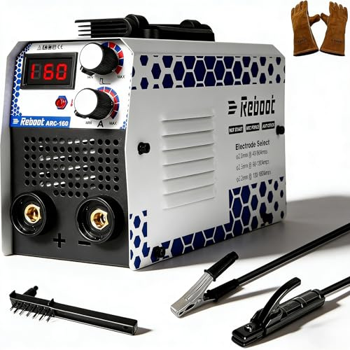 240V 2-in-1 Lift TIG/MMA Welder, 160A ARC Welder Machine IGBT Inverter LCD Display Hot Start Anti-Stick with Electrode Holder, Work Clamp, Welding Gloves