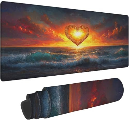 Tapis de Souris Gamer Couleur Orange Tapis de Souris XXL 1600x800mm Desk Mat Turquoise Mouse Pad Imperméable Mouse Pad Gaming Bords Cousus Améliore Précision et la Vitesse Meilleur Choix de Jeu T291