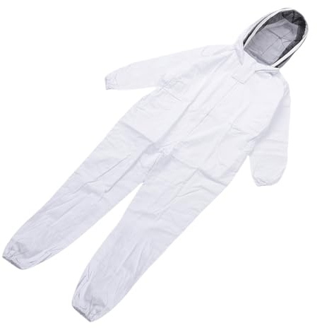 CHICIRIS Bidräkt Professionell Biodlardräkt Nylon Stingssäker Helkroppstäckning med Ventilerad Huva för Män Kvinnor 180-185 Cm Vit