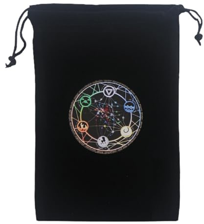 Tarotpåsar med dragsko 12 x 17,5 cm – tarotkortväska sammetspåse, hög prestanda, för orakelkort, tärningar, kort, partyfavoritförvaring, multipurpose utomhus inomhus verktyg