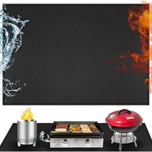 Tappetino per griglia per esterni, con caratteristiche ignifughe e impermeabili, protegge le superfici da grasso e danni da calore (100 x 182 cm x 39 cm x 72 cm)