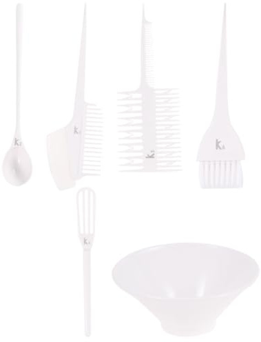 IDEANATEGRATE Professional Hairdressing Tint Brush and Bowl Set 6 Pcs Hair Coloring Tools with 120ml Mixing Bowl and Comb for Home Use and Salon, Sturdy Pp Material Protects Hair from Damage