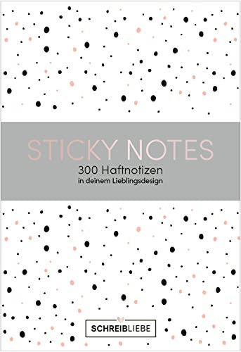 Sticky Notes Happiness, vegan: Notizzettel-Set, selbstklebende Haftnotizen, für alle Oberflächen in 6 verschieden Motiven, 300 Sticker - SchreibLiebe