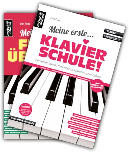 Meine erste Klavierschule + Meine ersten Fingerübungen im Set! Der leichte Einstieg für Kinder ab 8 Jahren & erwachsene Anfänger (inkl. QR-Codes + Audio-Download). Piano. Fingertraining. Klaviernoten