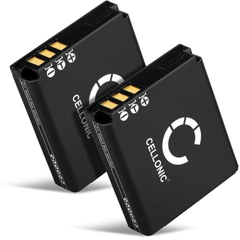 CELLONIC 2X Batterie Compatible avec Leica C-LUX 1, D-LUX 2, 3, 4, 18644 | (1100mAh-3.7V-Lithium Ion) pour Sigma DP1 Merrill, DP2, pour Leica 18645, 18646, BP-DC4, BP-DC4E