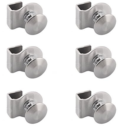 Pomello in vetro per porta, in acciaio inox, con impugnatura in vetro, per bagno, ufficio, 6 pezzi