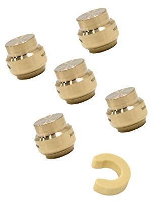 EFIELD Höger 3/4'' Stecker Endkappe Steckfitting Schlauchverbinder Rohrverbinder zum Verbinden von Pex, Kupfer, CPVC, bleifrei Messing - 2 Stück