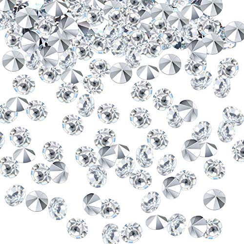 10000 Clear Wedding Table Scatter Confetti Crystals Acrylic Diamonds Rhinestones for Table Centerpiece Decorations Wedding Decorations Bridal Shower Decorations Vase Beads (Silver, 3 mm)