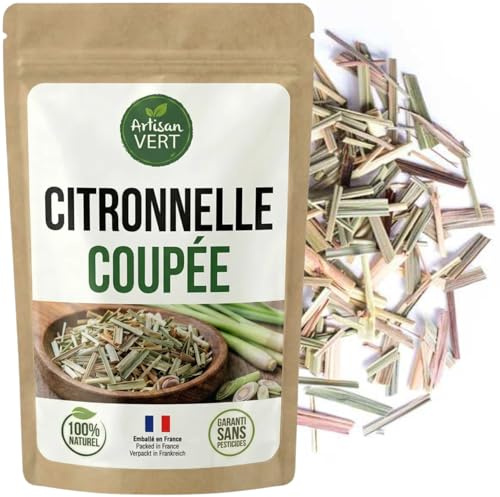 Feuilles de Citronnelle Séchées – Plante Aromatique au Parfum Citronné – Idéales Infusions, Préparations Maison & Cuisine Asiatique - Pho, Pad Thaï, Curry