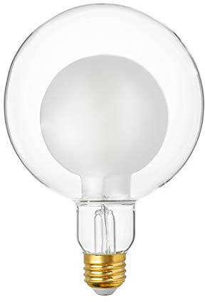 FLSNT Globus LED Glühbirne Vintage E27 Große, G125 Dekorative Große LED Lampen Kugel, 4W Ersetzt 40W Glühlampe, 400LM 2700K Warmweiß, nicht dimmbar, Inneres Milchglas, CRI90, 1 Stück
