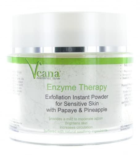 Veana Enzyme Peeling Pulver (100g) mit Papaya und Ananas, hautklärend, porentiefe Hautreinigung, auch bei Akne, Rosacea und Couperose (100g)