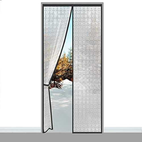 Sichtschutz Tenda Oscurante/Termica Porta 125x220cm, Anti Zanzare Calamite Tenda, Si Chiude da Sola, Antivento Isolamento Termico per Porte di Soggiorno Camera da Letto Casa