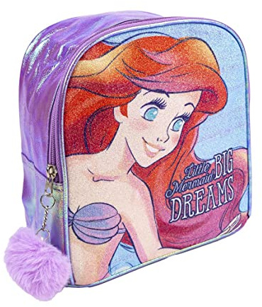 Borsa per Bambine de La Sirenettta - Chiusura a Cerniera con Pompon - 18 x 21 x 10 cm - Zaino Piccolo con Cuciture Rinforzate - Prodotto Originale Elaborato in Spagna