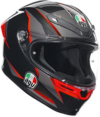 Motorradhelm AGV K6 S Slashcut, Black/Grey/RED, XS